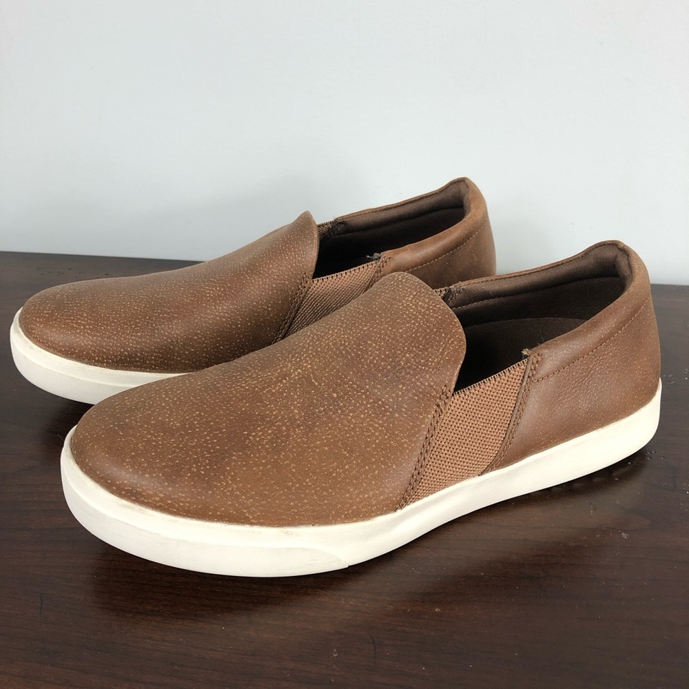 Roots Annex Leather Slip On Shoe Sneaker Brown 6.5